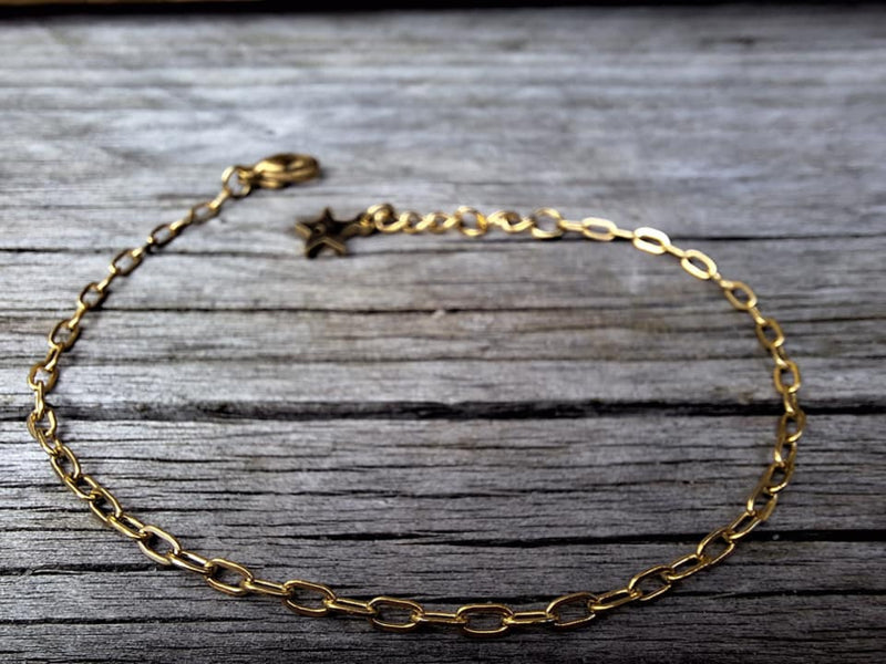 Stainless Steel Armband Fijn (Goud) - By Trend-Sieraden